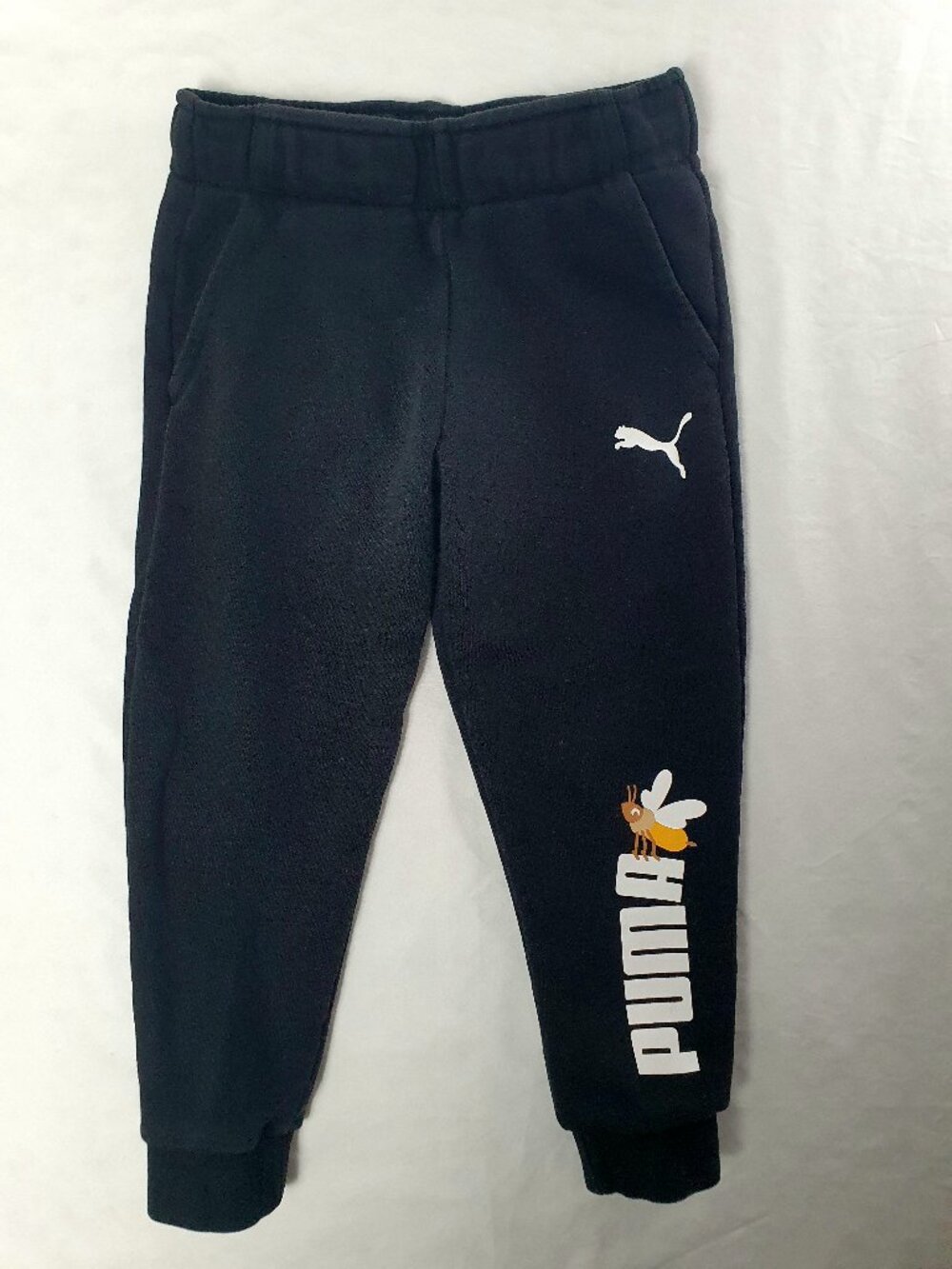 Kids Puma Black Graphic Logo Sweatpants Joggers - Size 3T